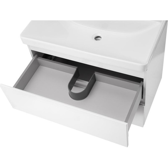 Тумба подвесная с раковиной AN Сандра 70 см, белый фото 6