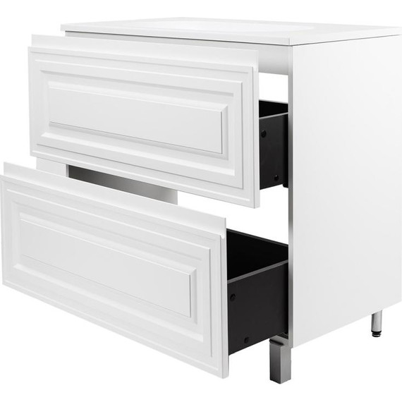 Тумба напольная с раковиной AN Элен 80 см, белый матовый фото 2