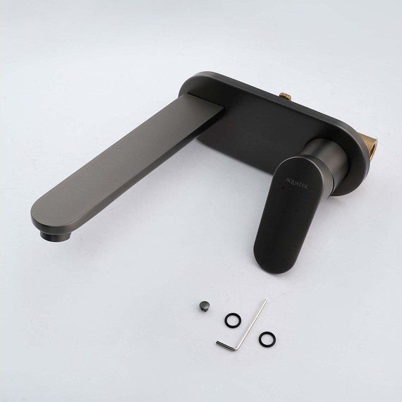 Смеситель для раковины настенный Aquatek Ника AQ1813BGM, оружейная сталь фото 4