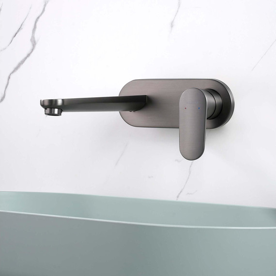 Смеситель для раковины настенный Aquatek Ника AQ1813BGM, оружейная сталь фото 5