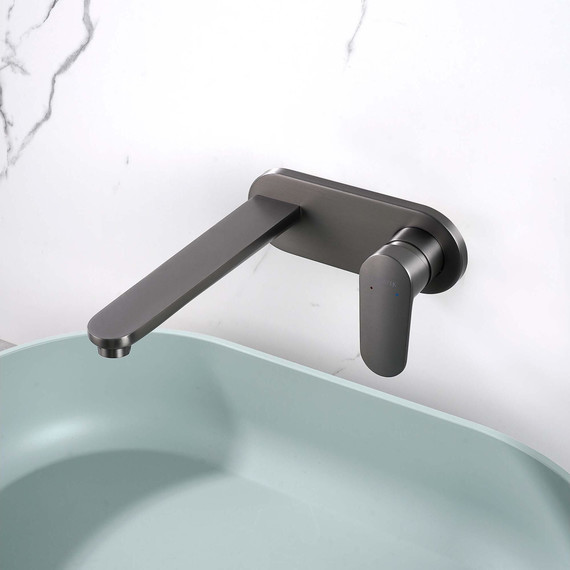 Смеситель для раковины настенный Aquatek Ника AQ1813BGM, оружейная сталь фото 6