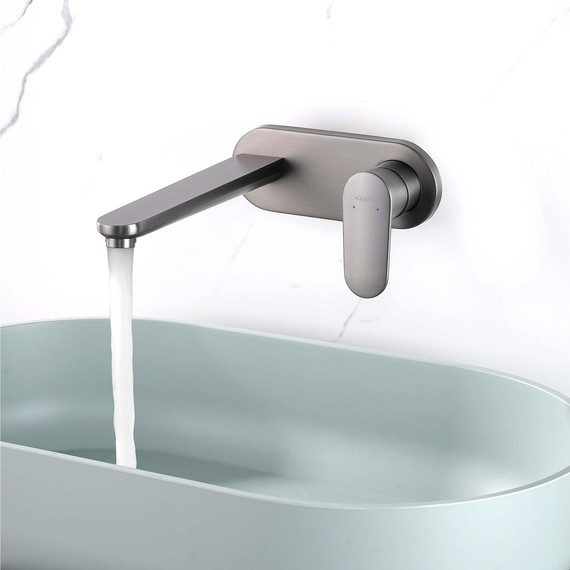 Смеситель для раковины настенный Aquatek Ника AQ1813BGM, оружейная сталь фото 7