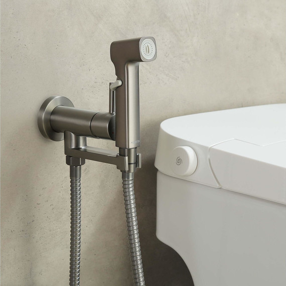 Набор для гигиенического Aquatek Ника AQ1819BGM, оружейная сталь - 6 Набор для гигиенического Aquatek Ника AQ1819BGM, оружейная сталь фото 6