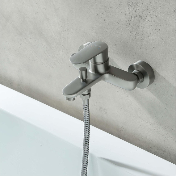 Смеситель для ванны Aquatek Ника AQ1840BGM, оружейная сталь фото 6