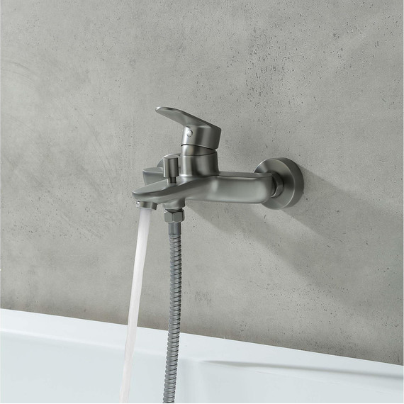 Смеситель для ванны Aquatek Ника AQ1840BGM, оружейная сталь фото 7