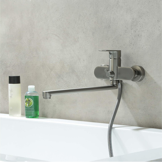 Смеситель для ванны Aquatek Ника AQ1842BGM, оружейная сталь фото 5