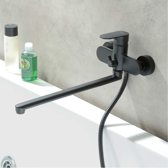 Смеситель для ванны Aquatek Ника AQ1842MB, чёрный матовый фото 5