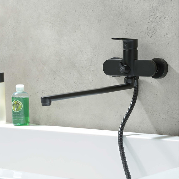 Смеситель для ванны Aquatek Ника AQ1842MB, чёрный матовый фото 6