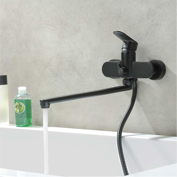 Смеситель для ванны Aquatek Ника AQ1842MB, чёрный матовый фото 7