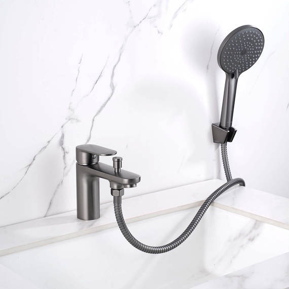 Смеситель для ванны Aquatek Ника AQ1844BGM, оружейная сталь фото 5