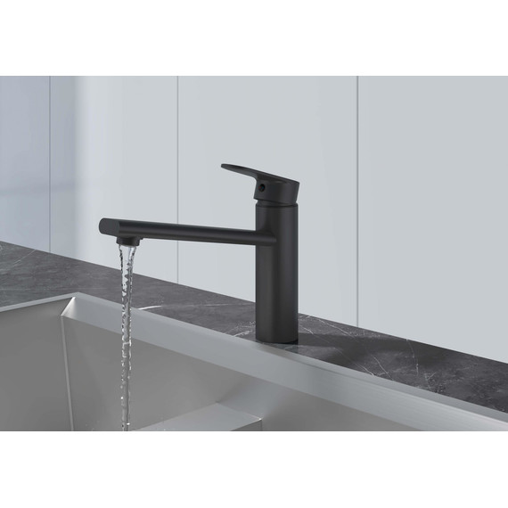 Смеситель для кухни Aquatek Ника AQ1880MB, чёрный матовый фото 2