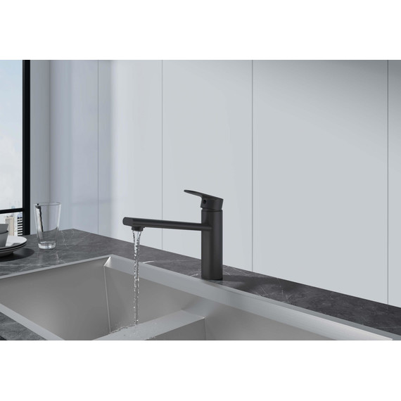 Смеситель для кухни Aquatek Ника AQ1880MB, чёрный матовый фото 3