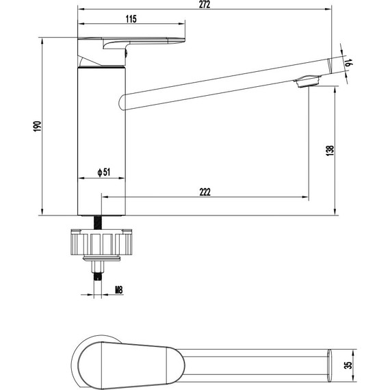 Смеситель для кухни Aquatek Ника AQ1880MB, чёрный матовый фото 10
