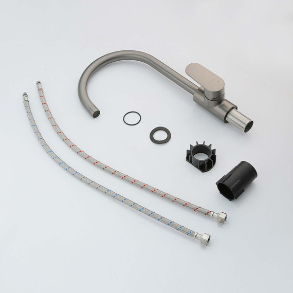 Смеситель для кухни Aquatek Ника AQ1882BGM, оружейная сталь фото 3