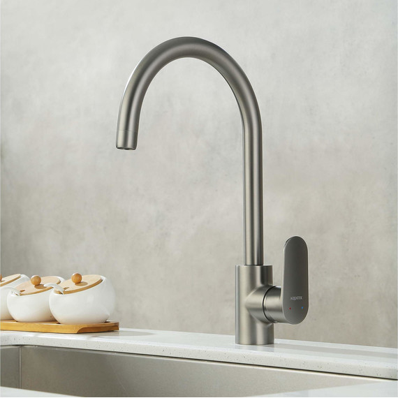 Смеситель для кухни Aquatek Ника AQ1882BGM, оружейная сталь фото 6