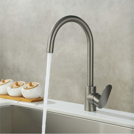 Смеситель для кухни Aquatek Ника AQ1882BGM, оружейная сталь фото 7