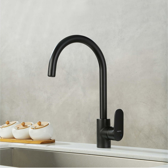 Смеситель для кухни Aquatek Ника AQ1882MB, чёрный матовый фото 6