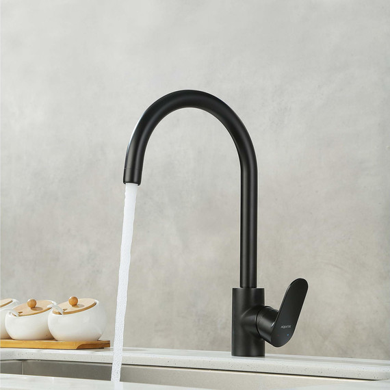 Смеситель для кухни Aquatek Ника AQ1882MB, чёрный матовый фото 7