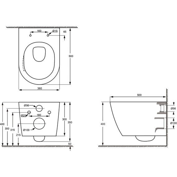 Унитаз подвесной безободковый Aquatek Либерти AQ1999T-00 с крышкой микролифт (система смыва Торнадо) фото 6