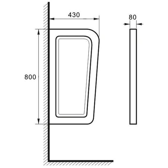 Перегородка для писсуара SantiLine SL-6007MB, чёрный матовый фото 2