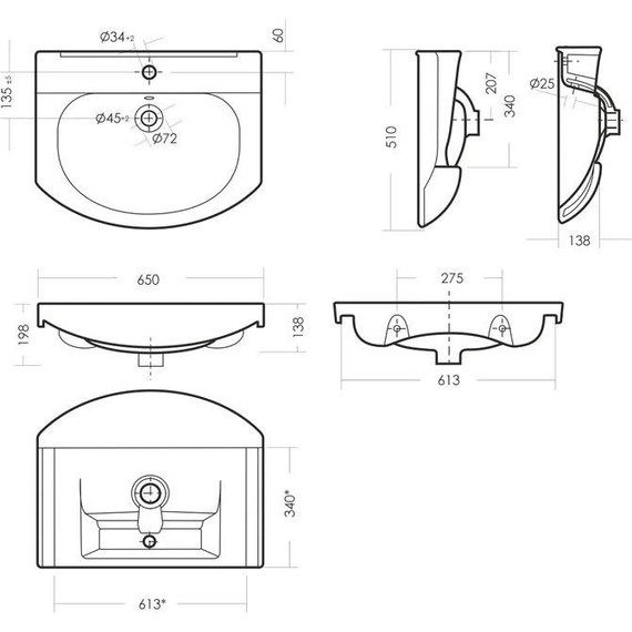 Раковина врезная Sanita Лагуна 65 см WB.FN/Laguna/65-C/WHT.G/S1 фото 11