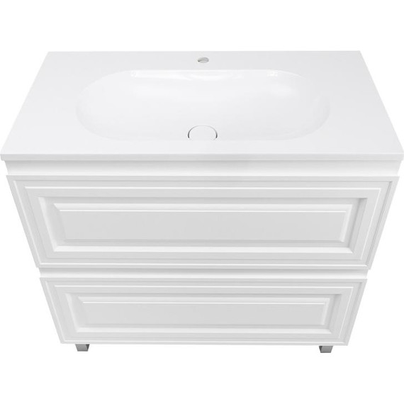 Тумба напольная с раковиной AN Элен 80 см, белый матовый фото 4