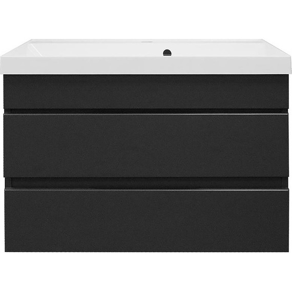 Тумба подвесная с раковиной AN Эстелла 80 см, графит фото 5