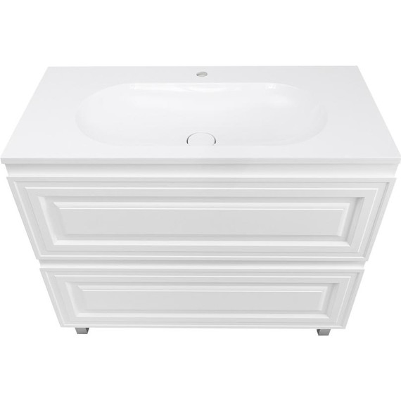 Тумба напольная с раковиной AN Элен 100 см, белый матовый фото 4