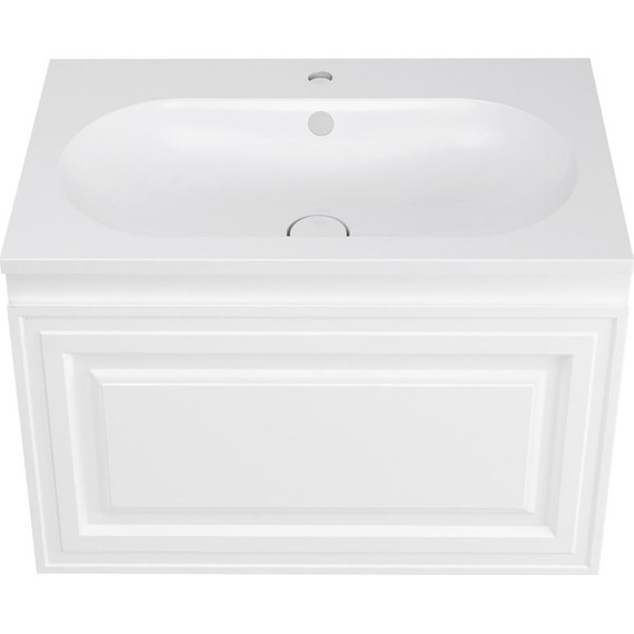 Тумба подвесная с раковиной AN Элен 80 см, белый матовый фото 5