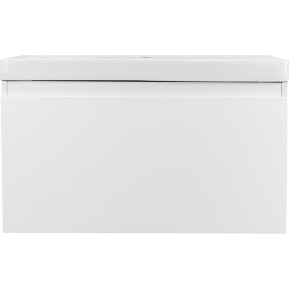 Тумба подвесная с раковиной AN Ненси 80 см, белый матовый фото 3