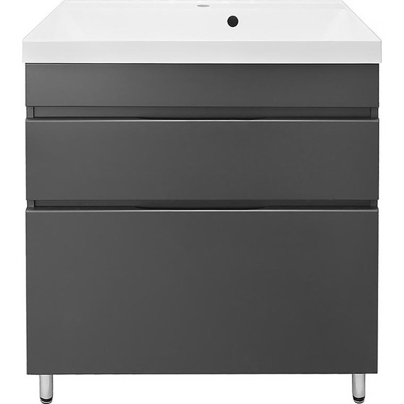 Тумба напольная с раковиной AN Эстелла 80 см, графит фото 5