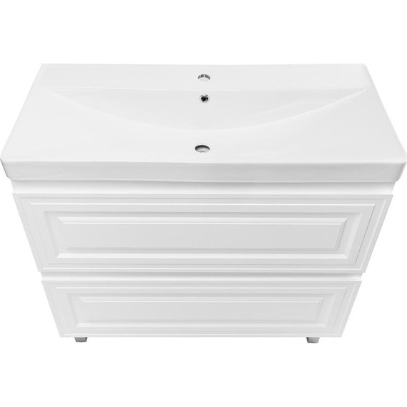 Тумба напольная с раковиной AN Элен 100 см, белый матовый фото 4