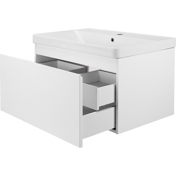 Тумба подвесная с раковиной AN Ненси 100 см, белый матовый фото 2