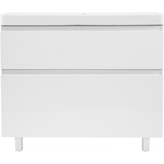 Тумба напольная с раковиной AN Сандра 100 см, белый фото 3