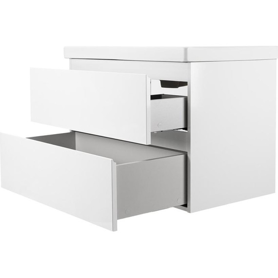 Тумба подвесная с раковиной AN Сандра 70 см, белый фото 2