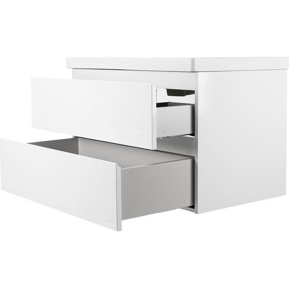 Тумба подвесная с раковиной AN Сандра 80 см, белый фото 2