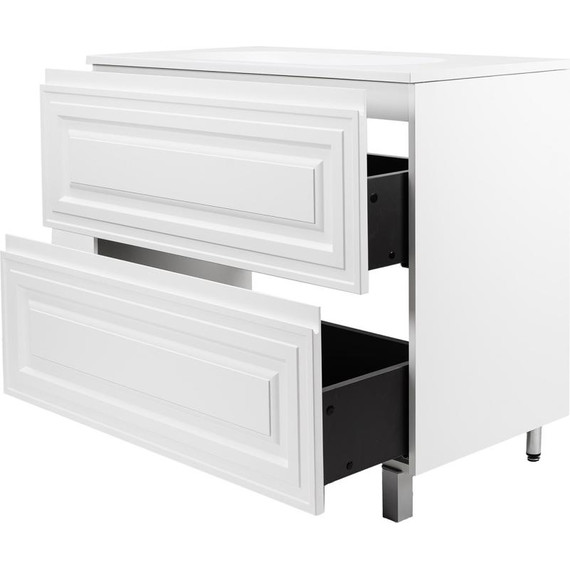 Тумба напольная с раковиной AN Элен 100 см, белый матовый фото 2