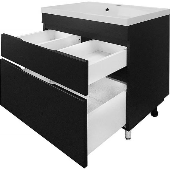 Тумба напольная с раковиной AN Эстелла 70 см, графит фото 4