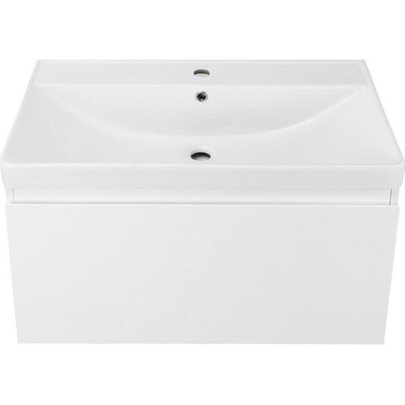 Тумба подвесная с раковиной AN Ненси 100 см, белый матовый фото 4