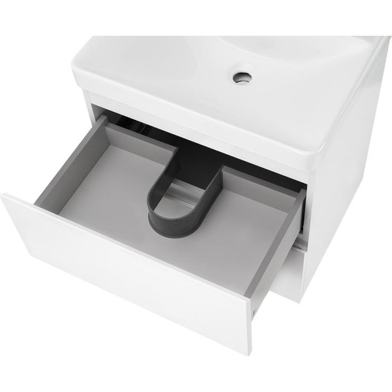 Тумба подвесная с раковиной AN Сандра 60 см, белый фото 5