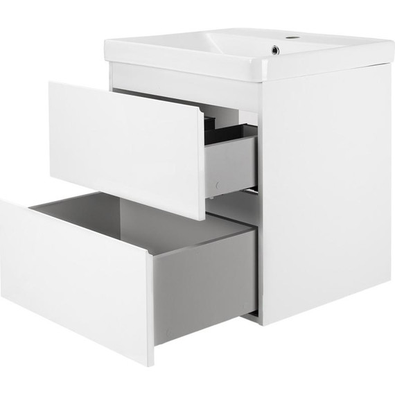 Тумба подвесная с раковиной AN Сандра 60 см, белый фото 2