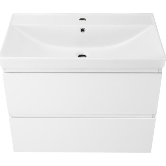 Тумба подвесная с раковиной AN Сандра 100 см, белый фото 5