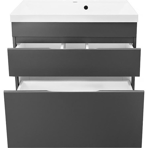 Тумба напольная с раковиной AN Эстелла 80 см, графит фото 6
