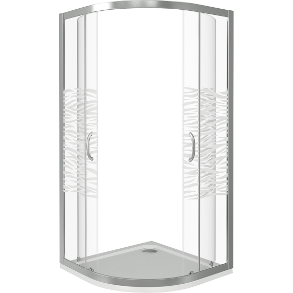 Душевое ограждение Bas Infinity R-80-W-CH 80х80 см, хром/узор - 3 Душевое ограждение Bas Infinity R-80-W-CH 80х80 см, хром/узор фото 3