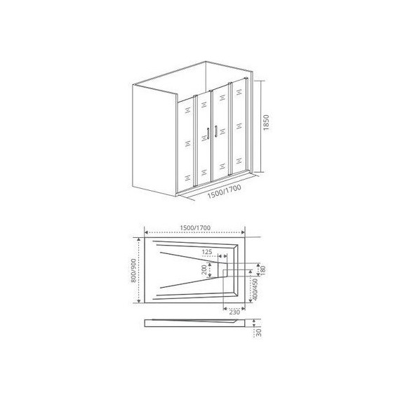 Душевая дверь Bas Infinity WTW-TD-150-G-CH 150 см хром/матовое - 6 Душевая дверь Bas Infinity WTW-TD-150-G-CH 150 см хром/матовое фото 6