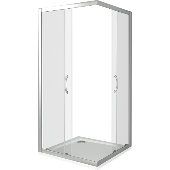 Душевое ограждение Bas Latte CR-90-C-WE 90х90 см, алюминий/прозрачное - 3 Душевое ограждение Bas Latte CR-90-C-WE 90х90 см, алюминий/прозрачное фото 3