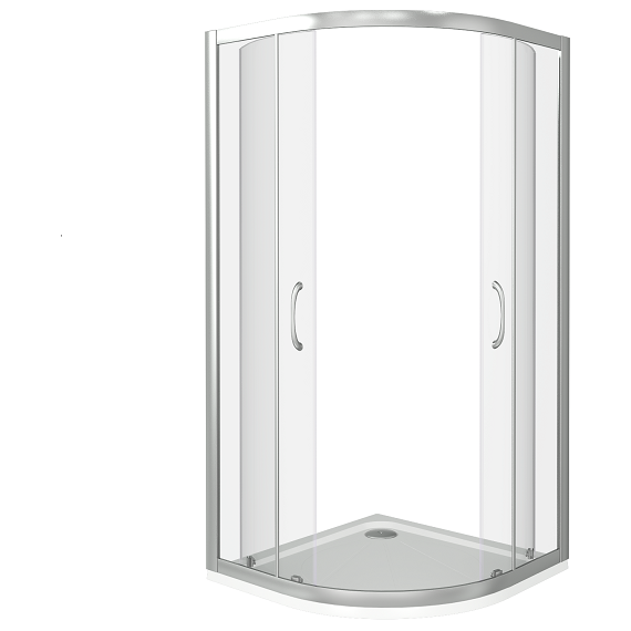 Душевое ограждение Bas Latte R-90-C-WE 90х90 см, алюминий/прозрачное - 3 Душевое ограждение Bas Latte R-90-C-WE 90х90 см, алюминий/прозрачное фото 3
