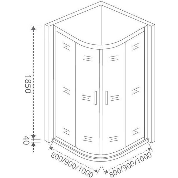 Душевое ограждение Bas Latte R-90-C-WE 90х90 см, алюминий/прозрачное - 4 Душевое ограждение Bas Latte R-90-C-WE 90х90 см, алюминий/прозрачное фото 4