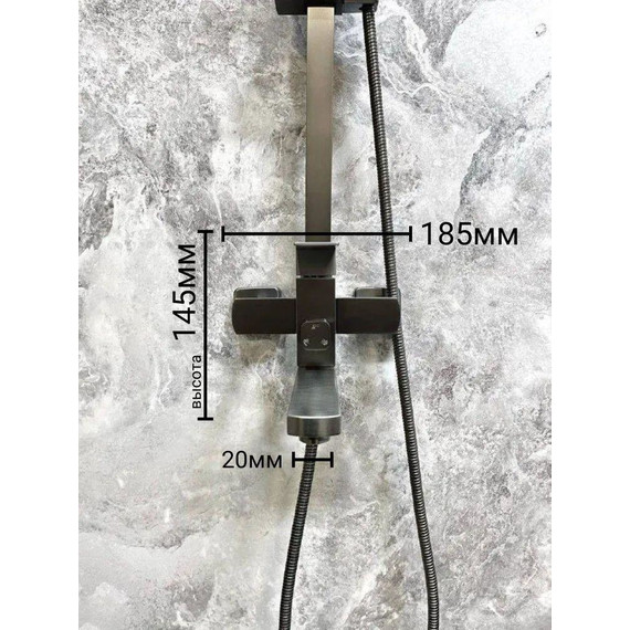 Душевая стойка Belz B24817-3, оружейная сталь фото 15