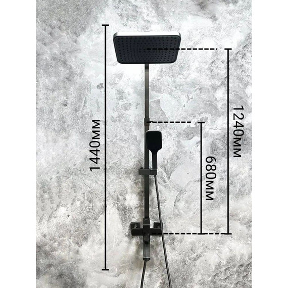 Душевая стойка Belz B24817-3, оружейная сталь фото 14